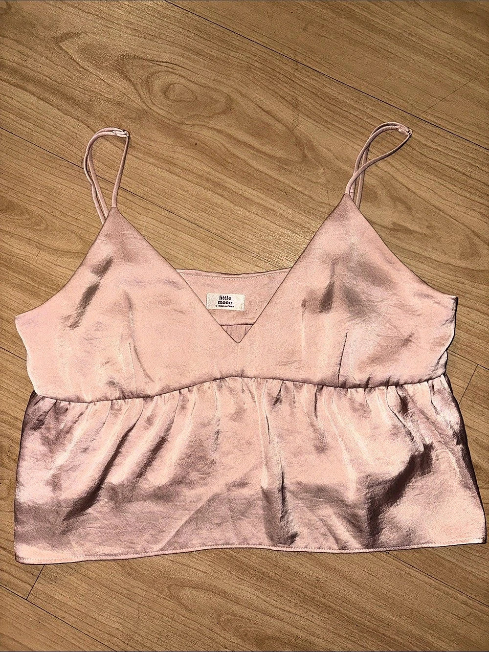 Little Moon Lover Camisole Pink Satin